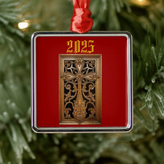 Carved Wood Cross Ornament (Boom)