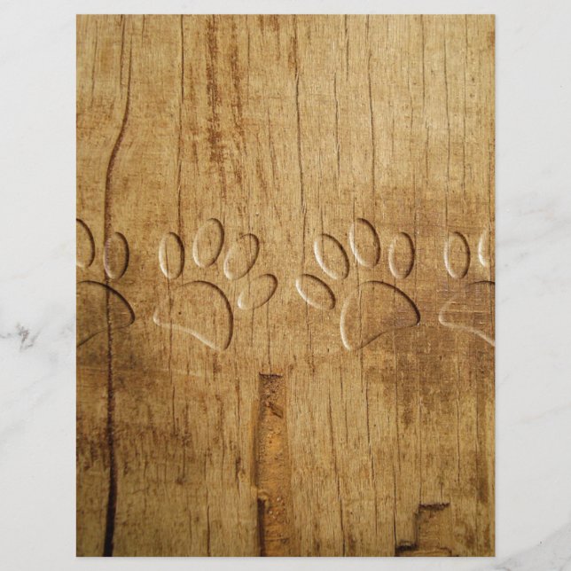 Carved Wood Dog Paw Print (Voorkant)
