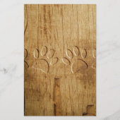 Carved Wood Dog Paw Print Briefpapier (Voorkant)