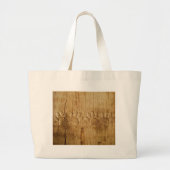 Carved Wood Dog Paw Print Grote Tote Bag (Voorkant)