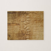 Carved Wood Dog Paw Print Legpuzzel (Horizontaal)
