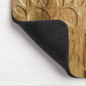 Carved Wood Dog Paw Print Muismat (Hoek)