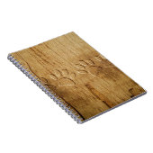 Carved Wood Dog Paw Print Notitieboek (Rechterzijde)