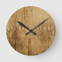 Carved Wood Dog Paw Print