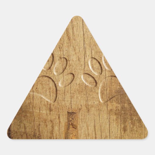 Carved Wood Dog Paw Print Sticker (Voorkant)