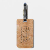 Carved Wood Floral Circles Mandala Gepersonaliseer Bagagelabel (Achterkant verticaal)