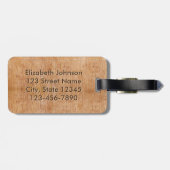 Carved Wood Floral Circles Mandala Gepersonaliseer Bagagelabel (Achterkant horizontaal)