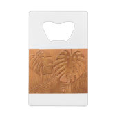 Carved Wood Foliage Faux Print Creditkaart Flessenopener (Achterkant)