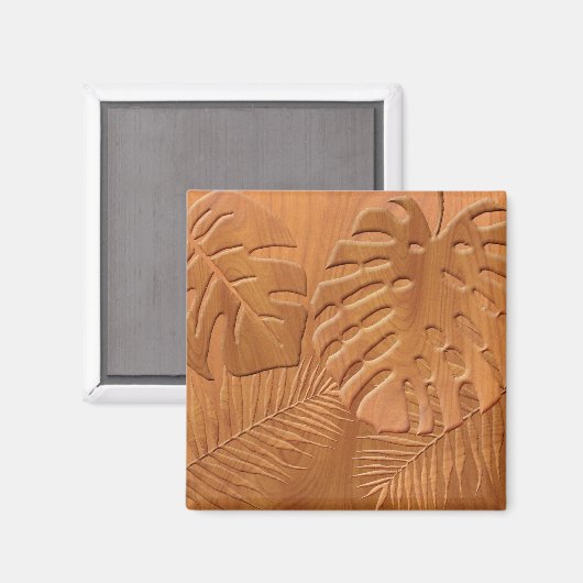 Carved Wood Foliage Faux Print Magneet (Voorkant / Achterkant)