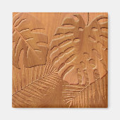 Carved Wood Foliage Faux Print Magneet (Voorkant)