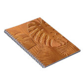 Carved Wood Foliage Faux Print Notitieboek (Rechterzijde)