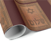 Carved Wood Shalom Cadeaupapier (Rol Hoek)