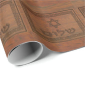 Carved Wood Shalom Cadeaupapier (Rol Hoek)