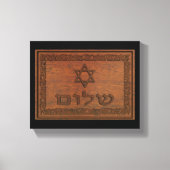 Carved Wood Shalom Canvas Afdruk (Voorkant)