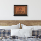 Carved Wood Shalom Canvas Afdruk (Insitu (Slaapkamer))