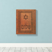 Carved Wood Shalom Canvas Afdruk (Insitu (Houten vloer))