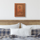 Carved Wood Shalom Canvas Afdruk (Insitu (Slaapkamer))