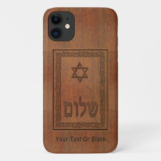 Carved Wood Shalom Case-Mate iPhone Case (Achterkant)