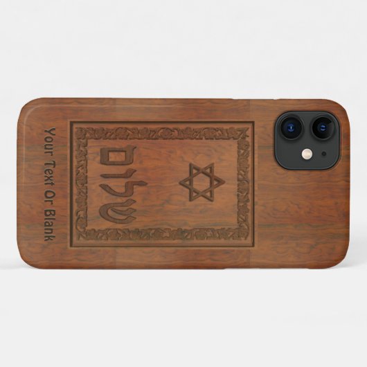 Carved Wood Shalom Case-Mate iPhone Case (Achterkant (horizontaal))