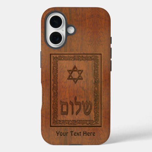 Carved Wood Shalom Case-Mate iPhone Case (Achterkant)