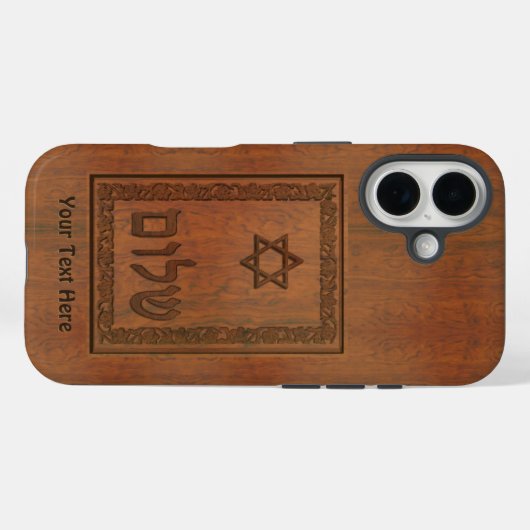 Carved Wood Shalom Case-Mate iPhone Case (Achterkant (horizontaal))