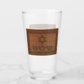 Carved Wood Shalom Glas (Achterkant)