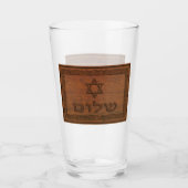 Carved Wood Shalom Glas (Voorkant)