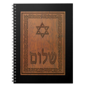 Carved Wood Shalom Notitieboek