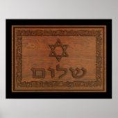 Carved Wood Shalom Poster (Voorkant)