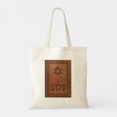 Carved Wood Shalom Tote Bag (Achterkant)