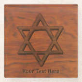 Carved Wood Star van David Glazen Onderzetter (Voorkant)
