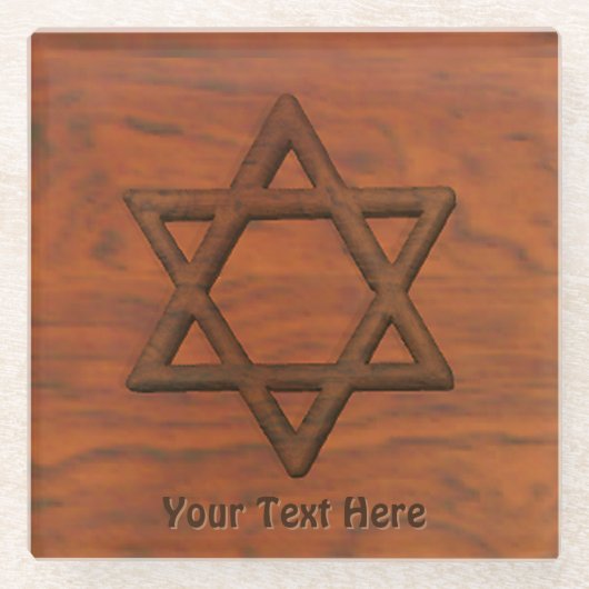 Carved Wood Star van David Glazen Onderzetter (Voorkant)