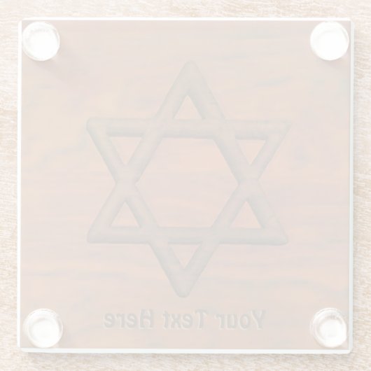 Carved Wood Star van David Glazen Onderzetter (Achterkant)
