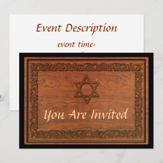 Carved Wood Star van David Kaart (Voorkant / Achterkant)