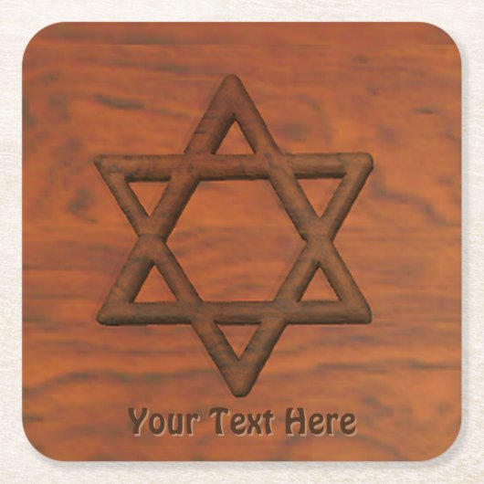 Carved Wood Star van David Kartonnen Onderzetters (Voorkant)