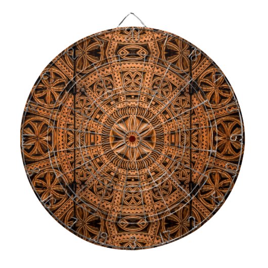 Carved Wood Symmetry Dartbord (Voorkant)