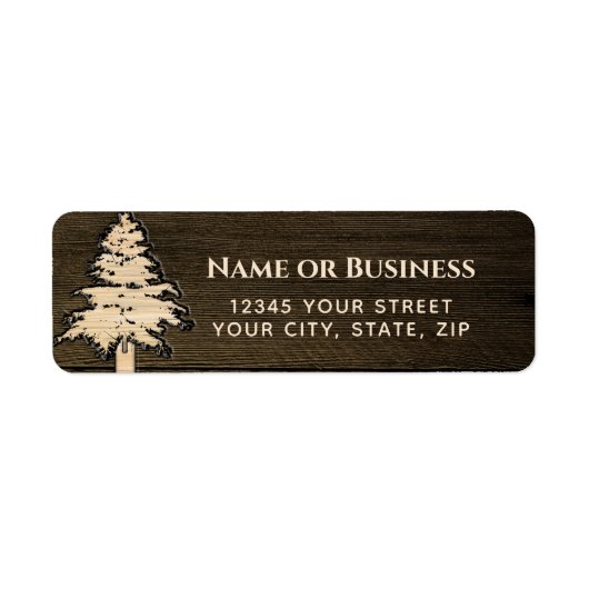 Carved Wood Tree Return Label (Voorkant)