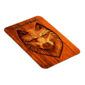 Carved Wood Wolf Magneet (Rechterzijde)