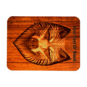 Carved Wood Wolf Magneet (Horizontaal)