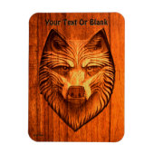 Carved Wood Wolf Magneet (Verticaal)