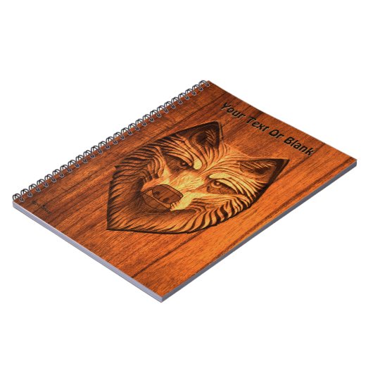Carved Wood Wolf Notitieboek (Linkerzijde)