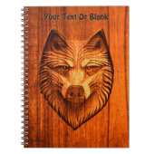 Carved Wood Wolf Notitieboek (Voorkant)