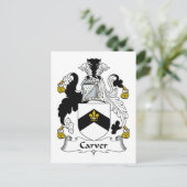 Carver Family Crest Briefkaart (Staand voorkant)