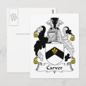 Carver Family Crest Briefkaart (Voorkant / Achterkant)