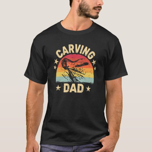 Carving DAD Woodworking retro Woodcarv T-shirt (Voorkant)