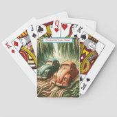 Carving Door De Palmen Monogram Go Fish Game Pokerkaarten (Achterkant)