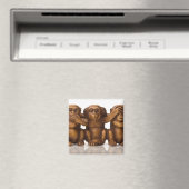 Carving of three wooden monkeys magneet (Insitu (Vaatwasser))