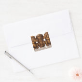 Carving of three wooden monkeys vierkante sticker (Envelop)
