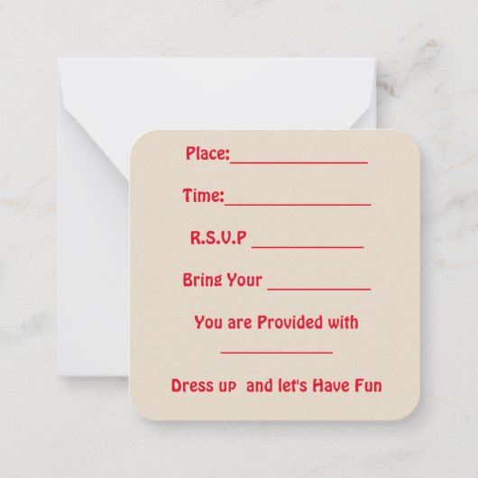 Carving Party : Notitiekaartje (Achterkant)