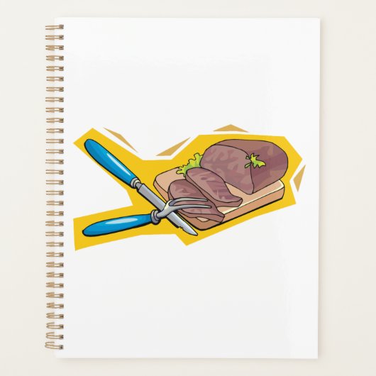 Carving Roast Beef with Fork and Knife Planner (Voorkant)